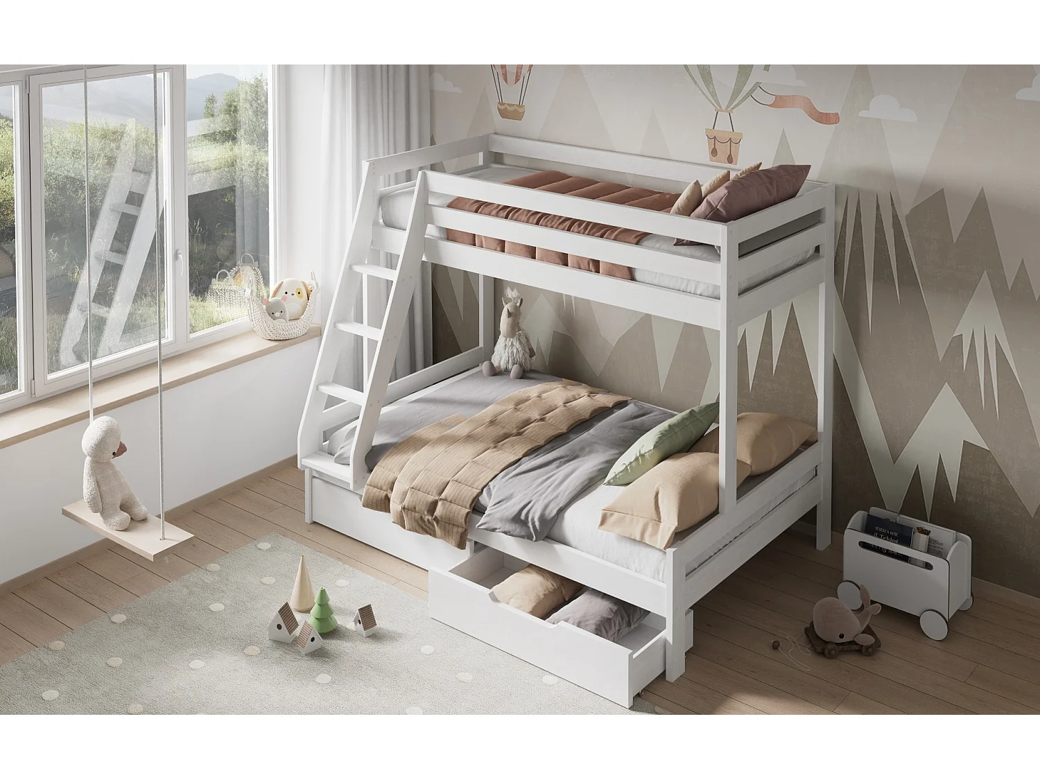 Noomi Nora Triple Bunk Bed White