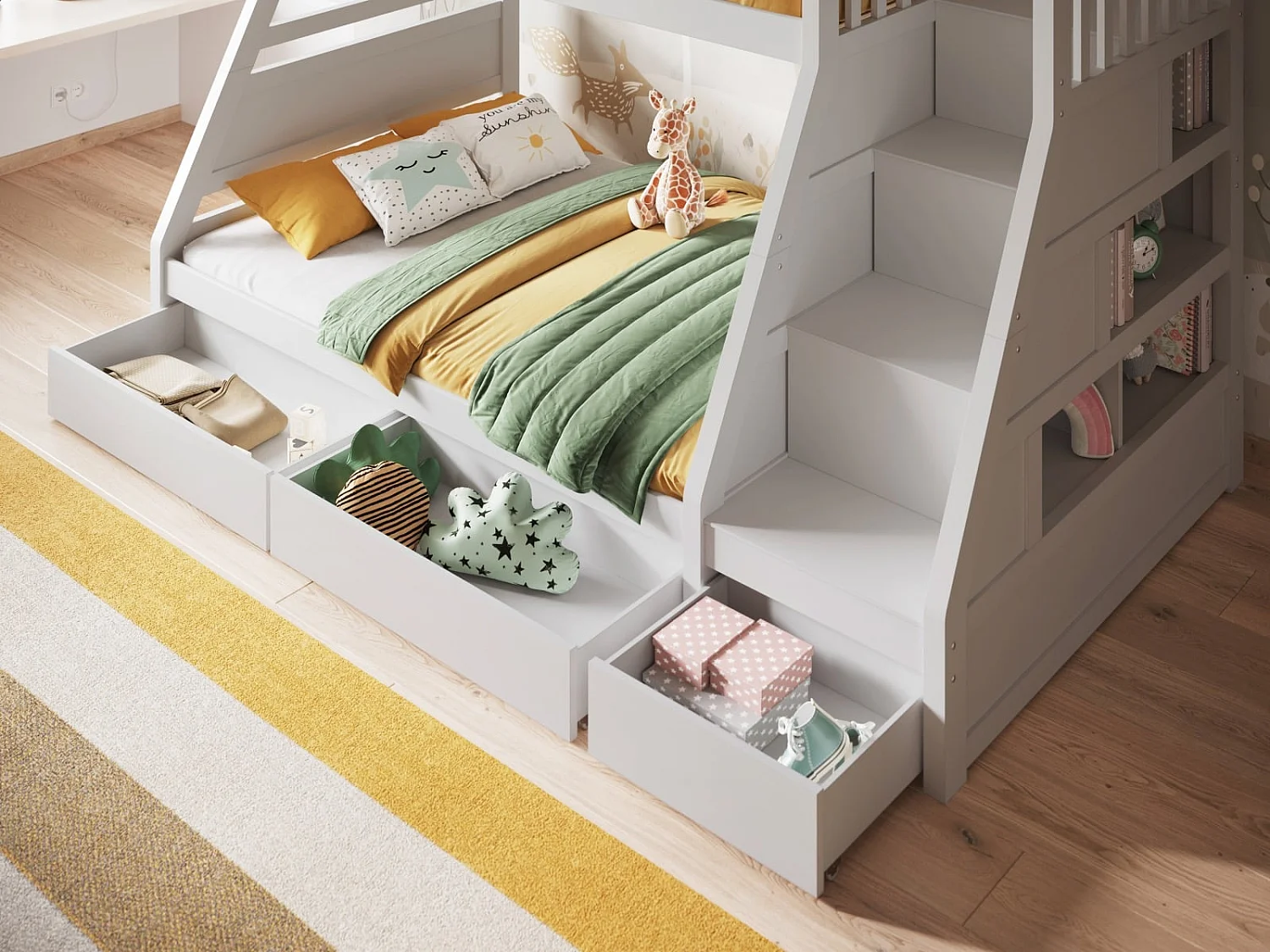 Flair Lunar Triple Bunk Bed White