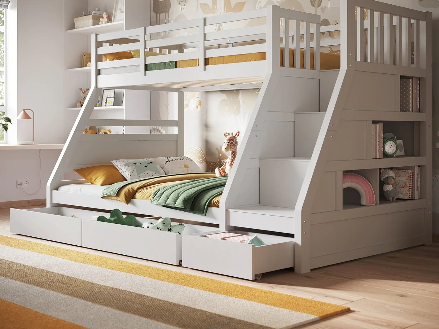 Flair Lunar Triple Bunk Bed White