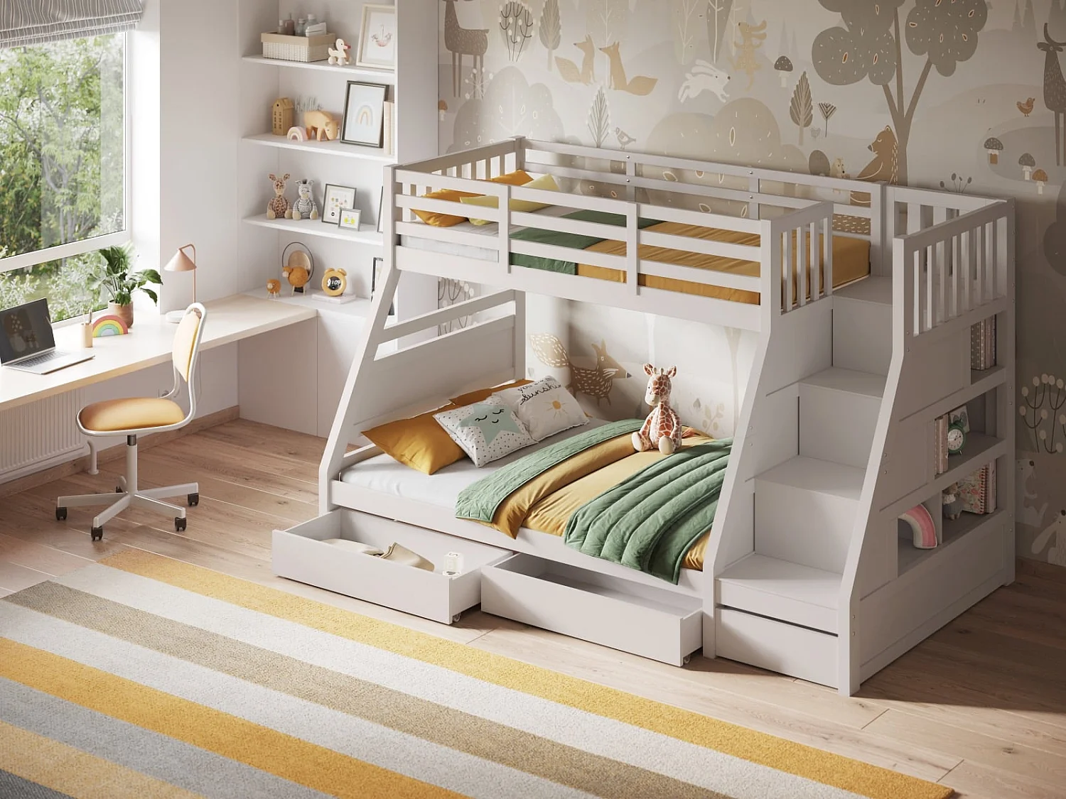 Flair Lunar Triple Bunk Bed White