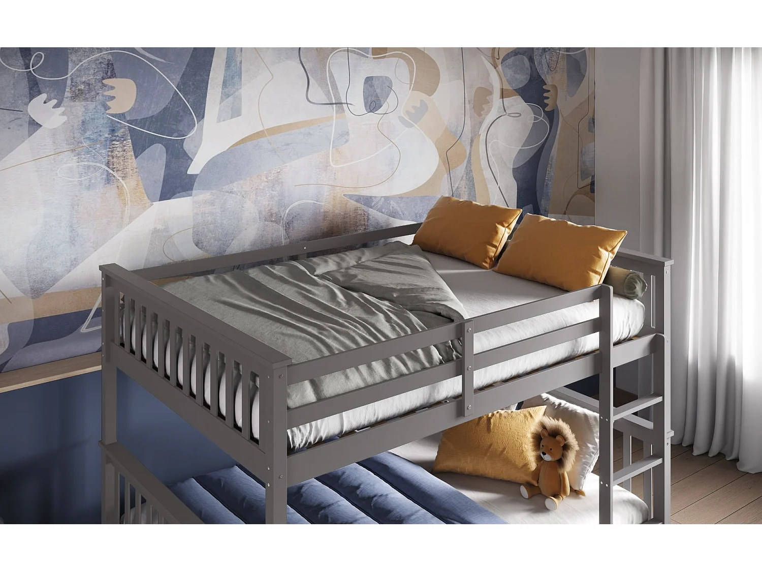 Flair Tetrad Small Double Bunk Bed Grey