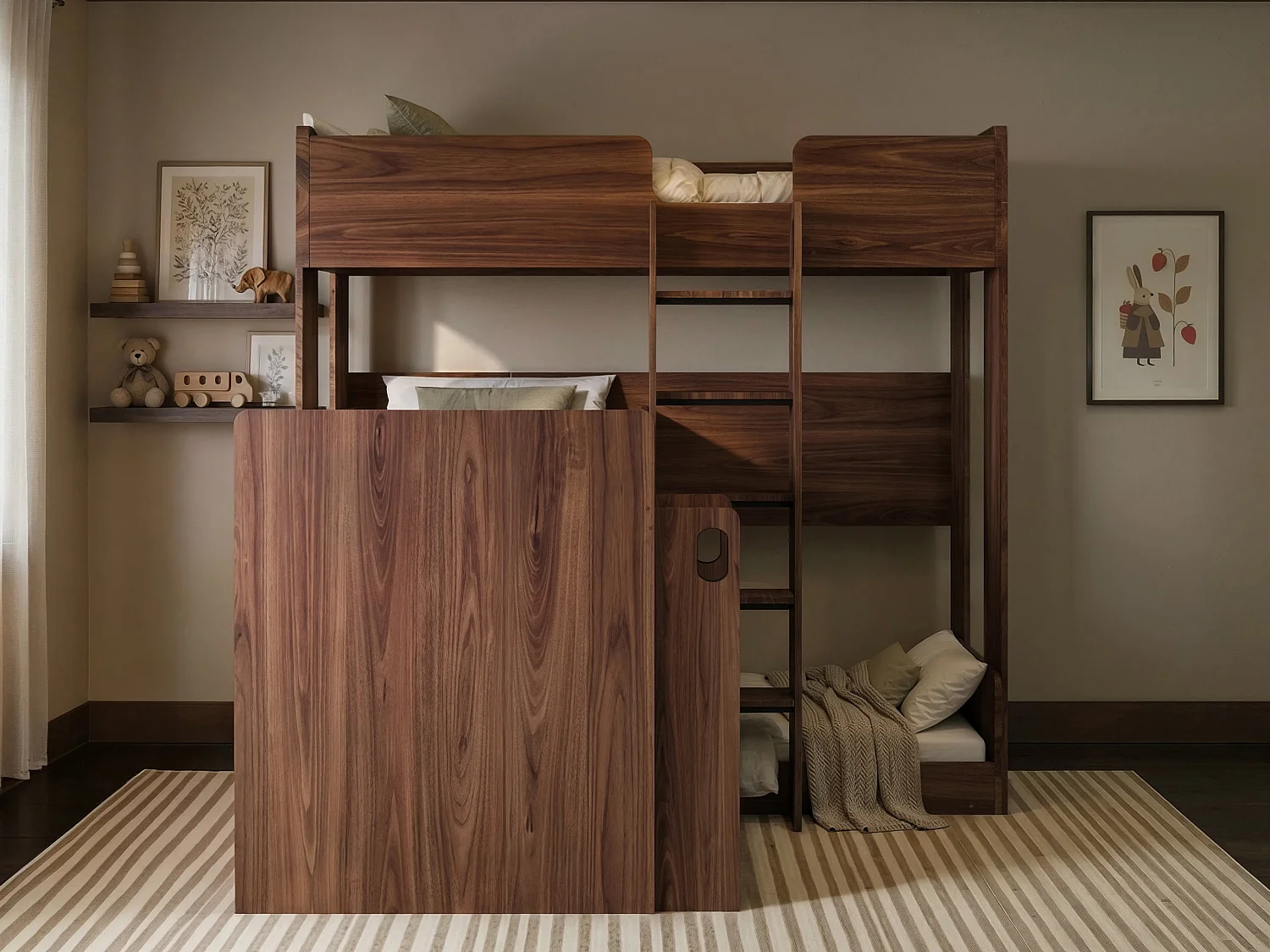 Flair Bode Triple Sleeper Oak & Walnut