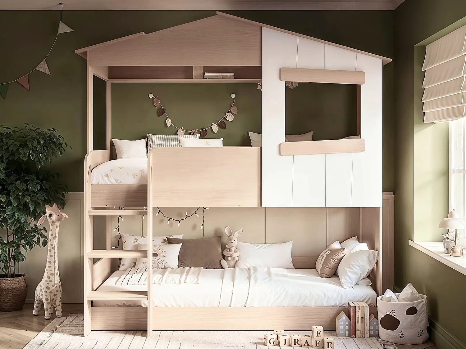 Flair Dreamland House Bunk Bed Oak