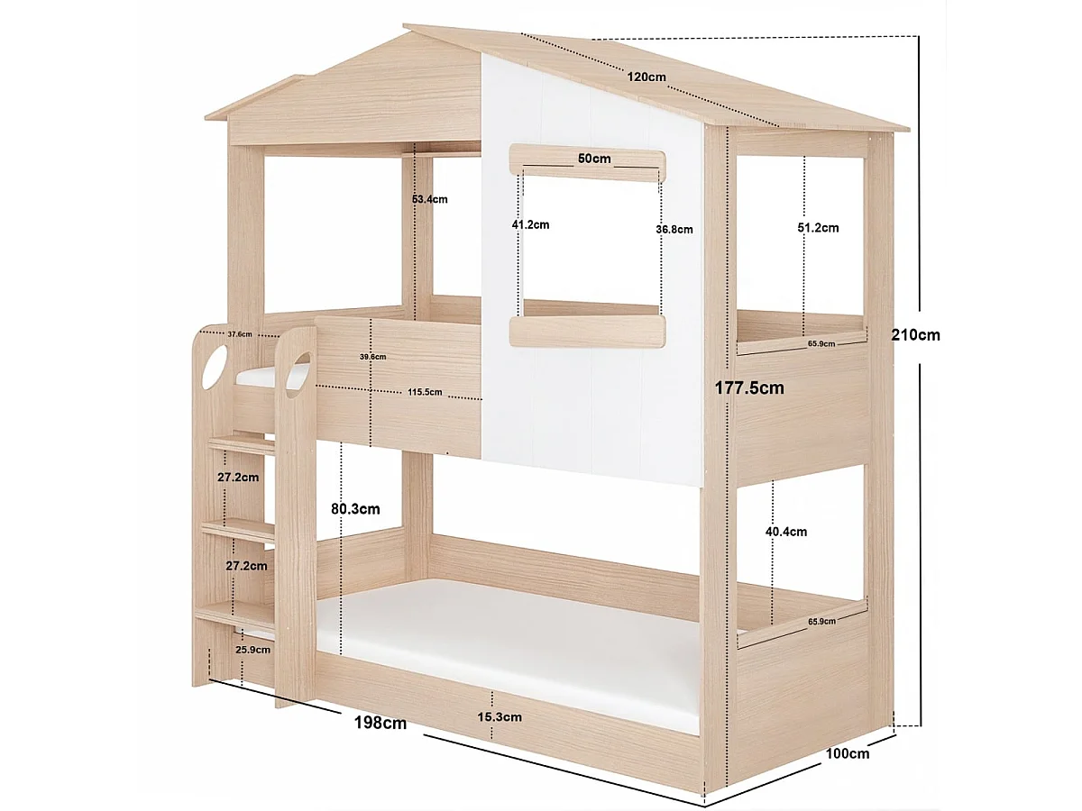 Flair Dreamland House Bunk Bed Oak
