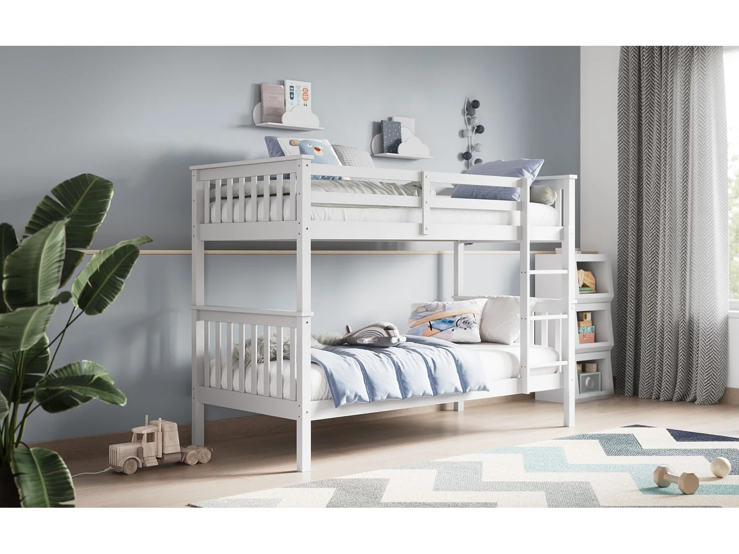 Flair Zoom Small Single Detachable Bunk Bed White