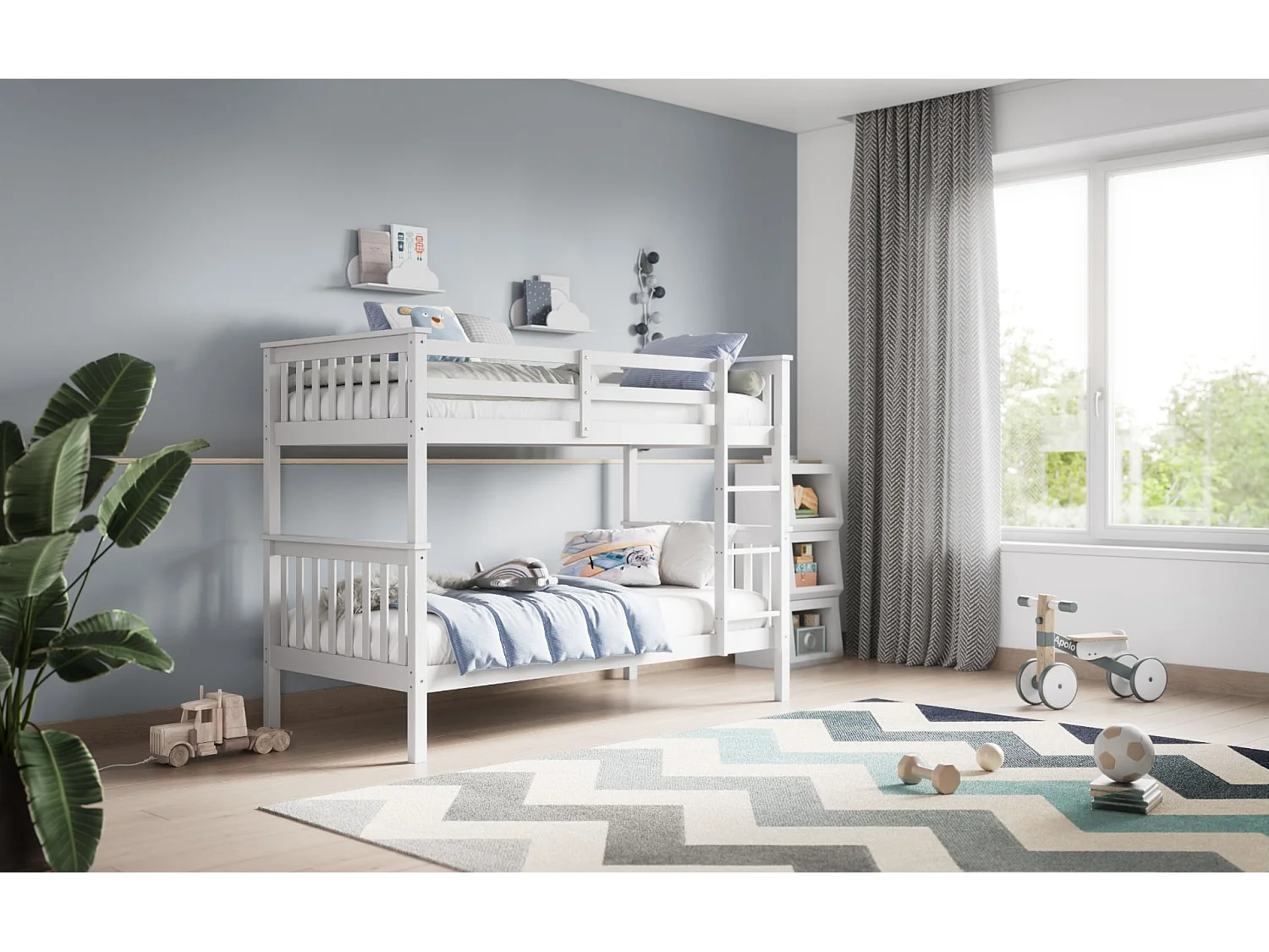 Flair Zoom Small Single Detachable Bunk Bed White