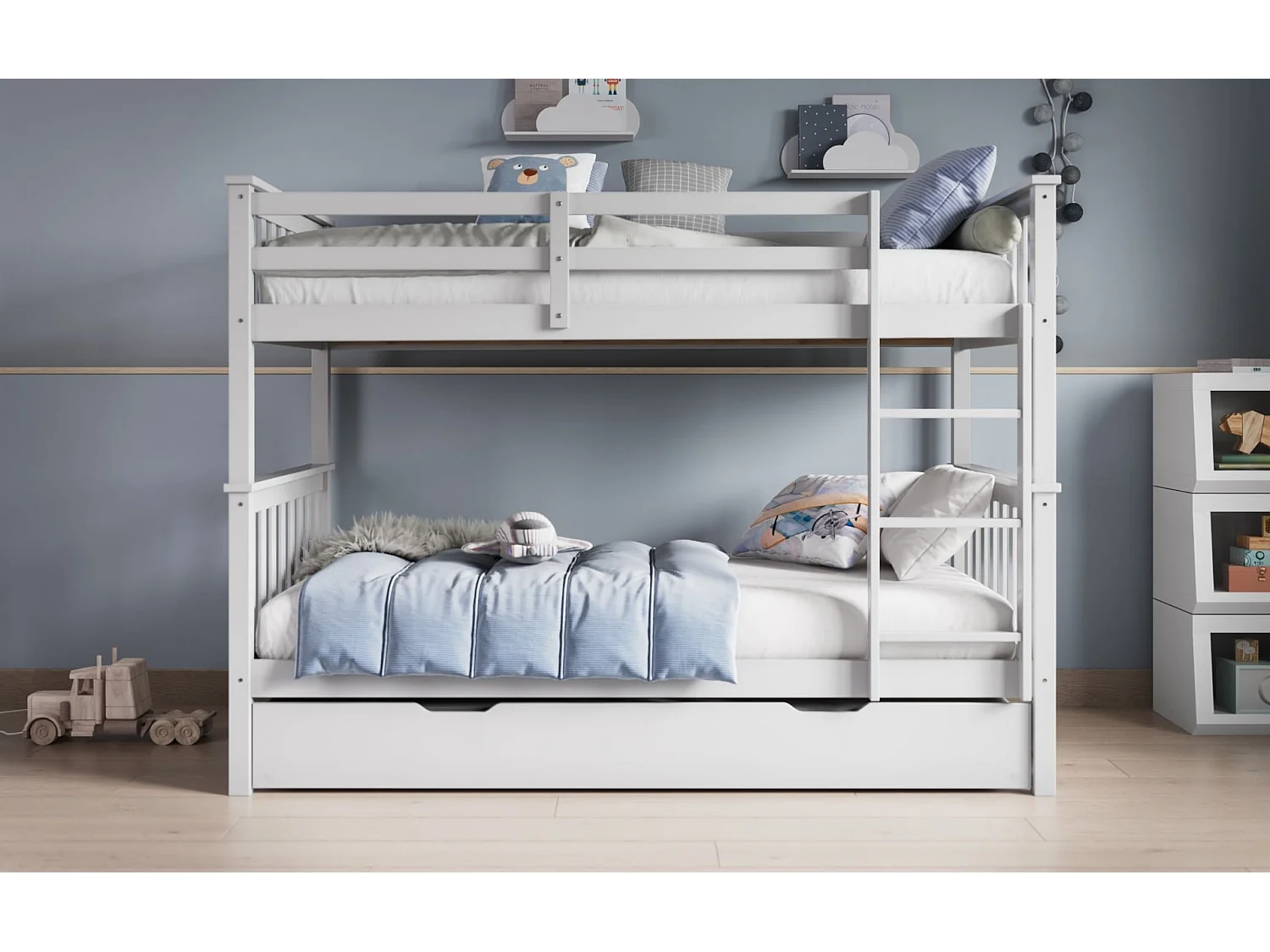 Flair Zoom Small Single Detachable Bunk Bed White
