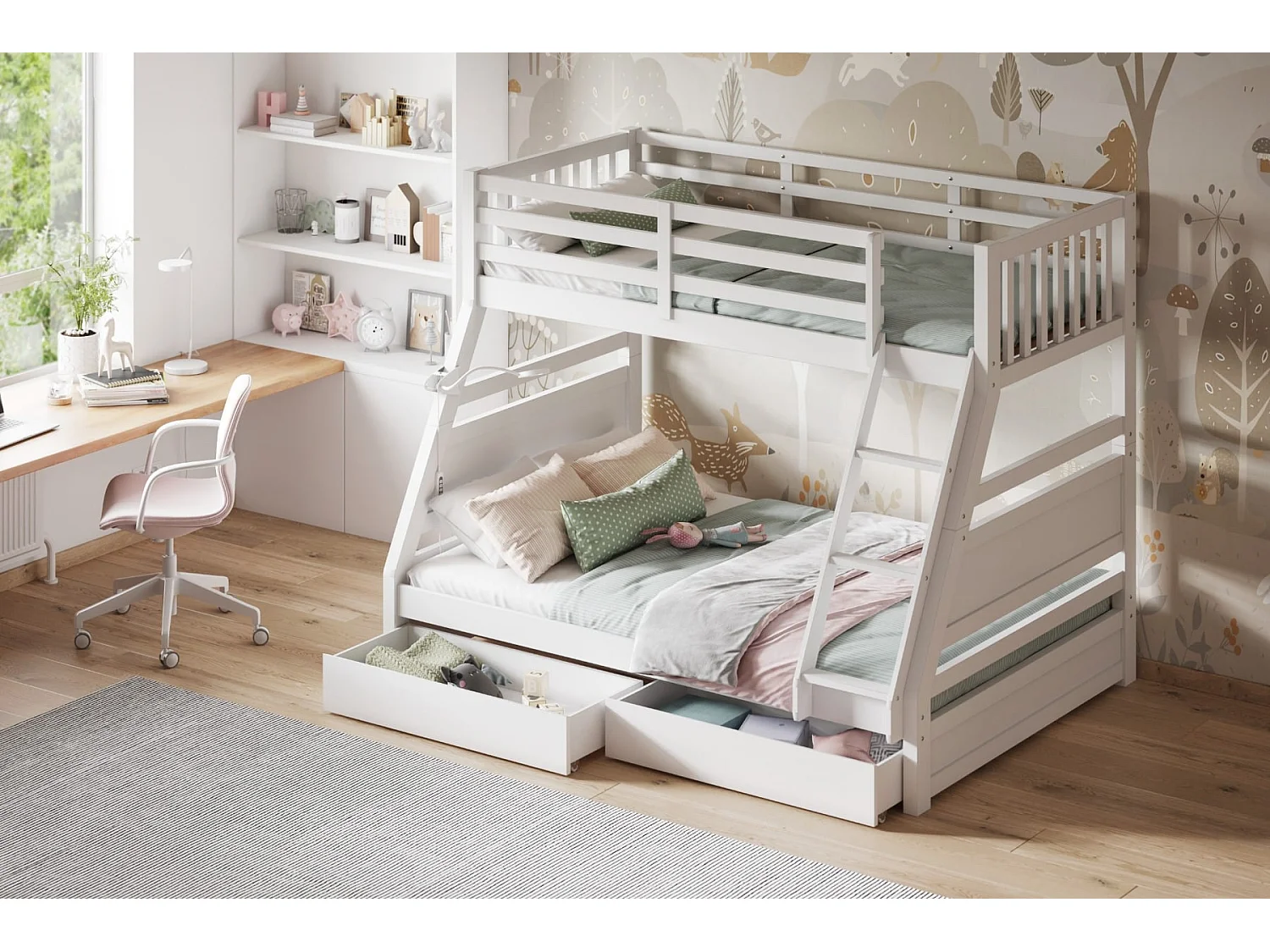 Flair Ollie Triple Bunk Bed White