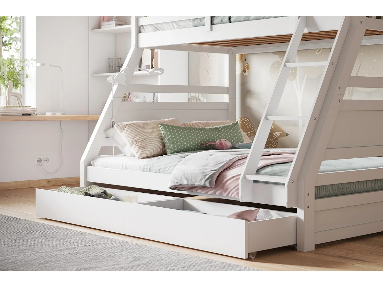 Flair Ollie Triple Bunk Bed White