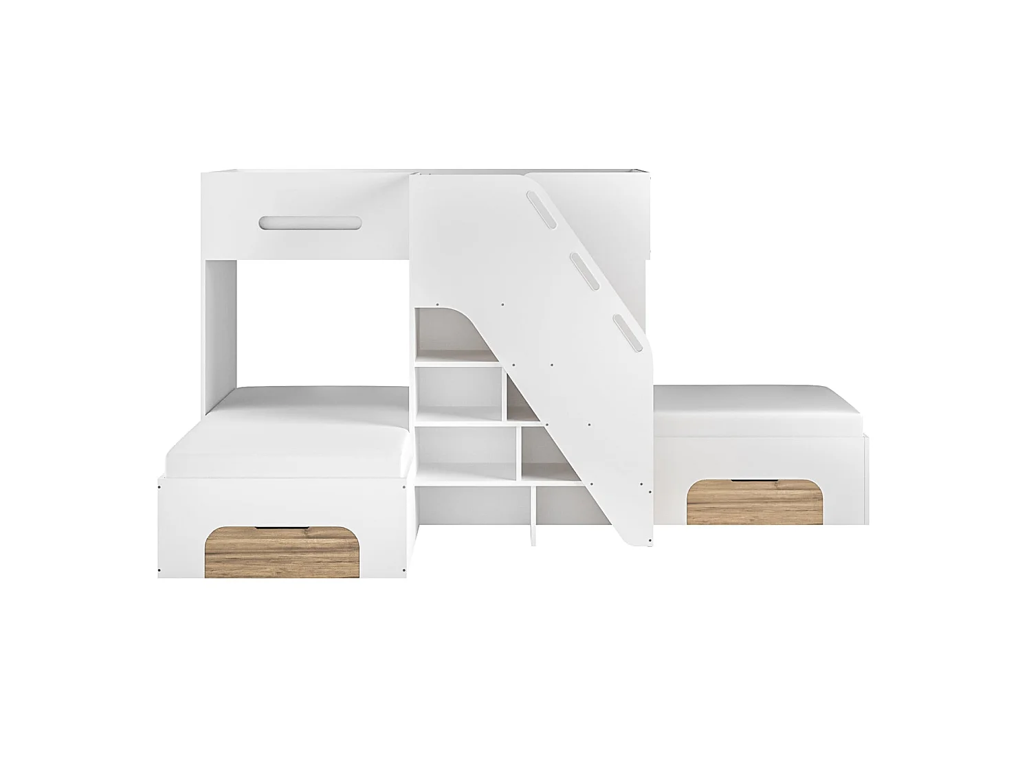 Flair Mason Staircase Triple Sleeper with Storage White & Oak