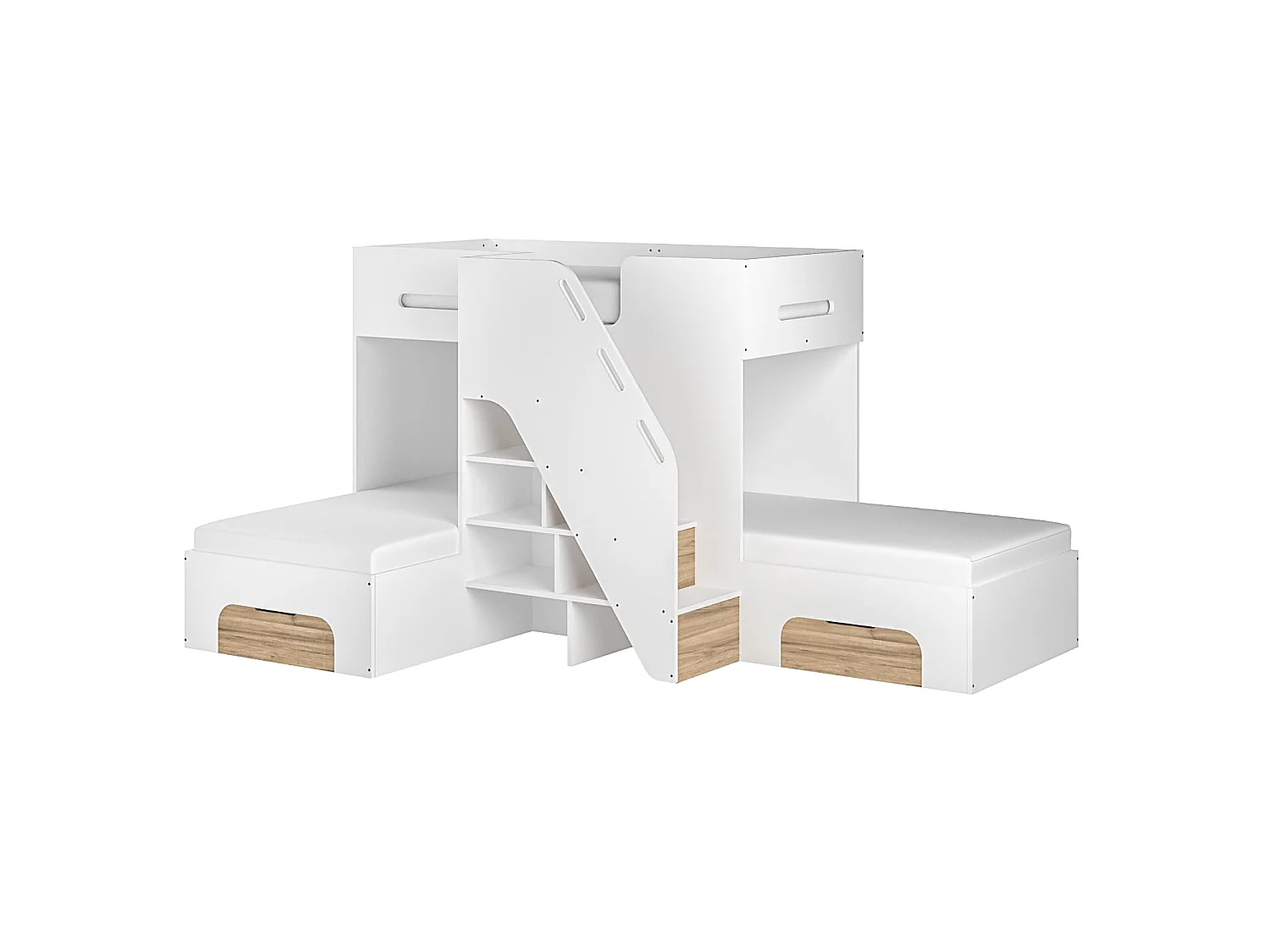 Flair Mason Staircase Triple Sleeper with Storage White & Oak