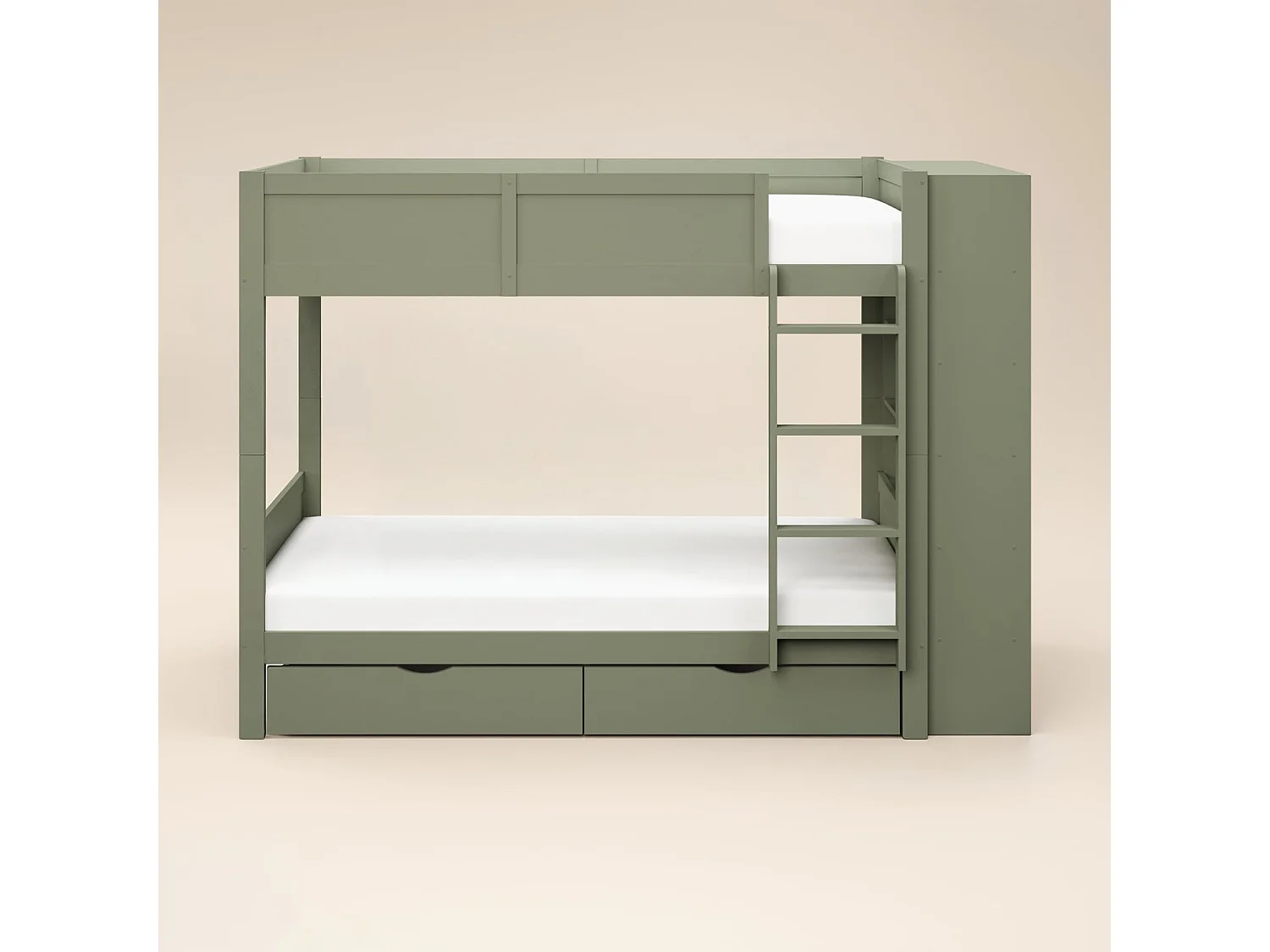 Flair Ruby Wooden Bunk Bed with Storage Green
