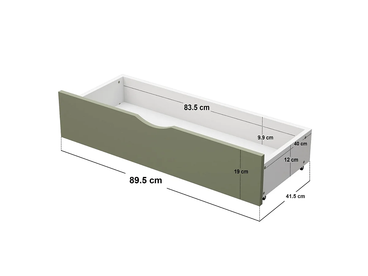 Flair Ruby Wooden Bunk Bed with Storage Green