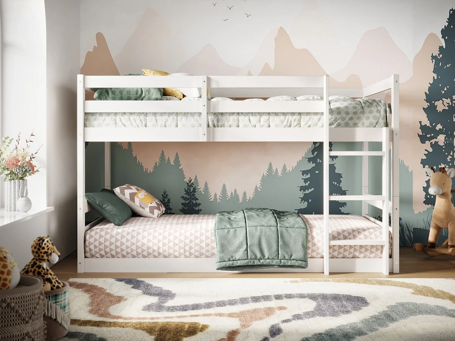 Flair Shasha Low Bunk Bed White