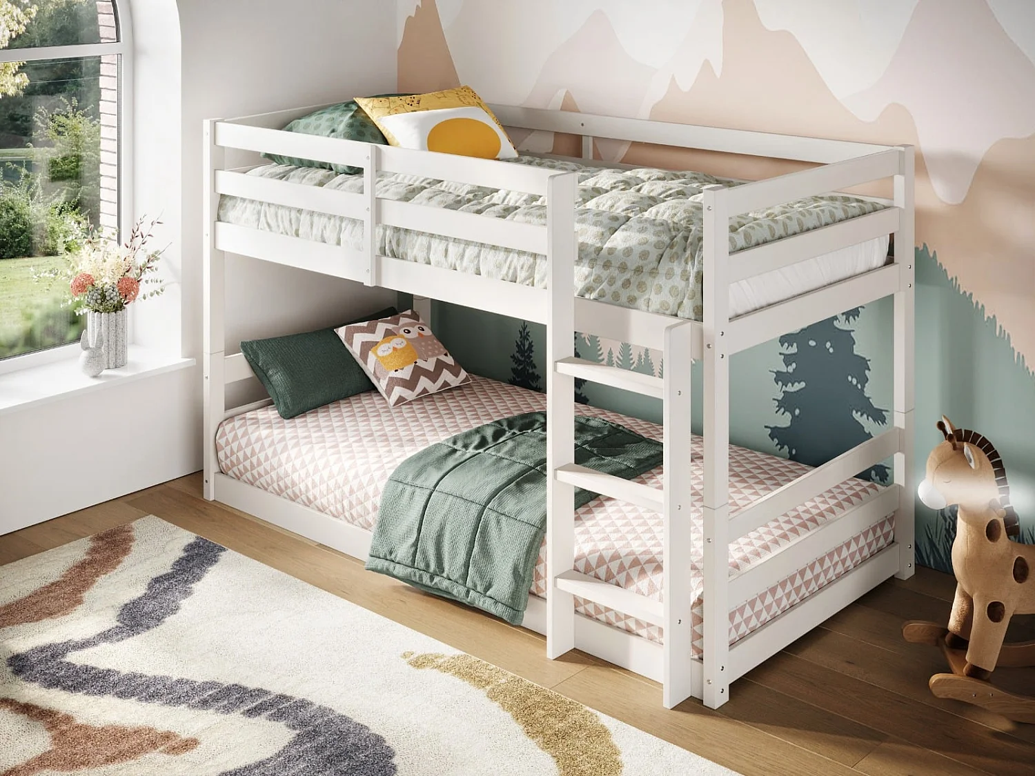 Flair Shasha Low Bunk Bed White