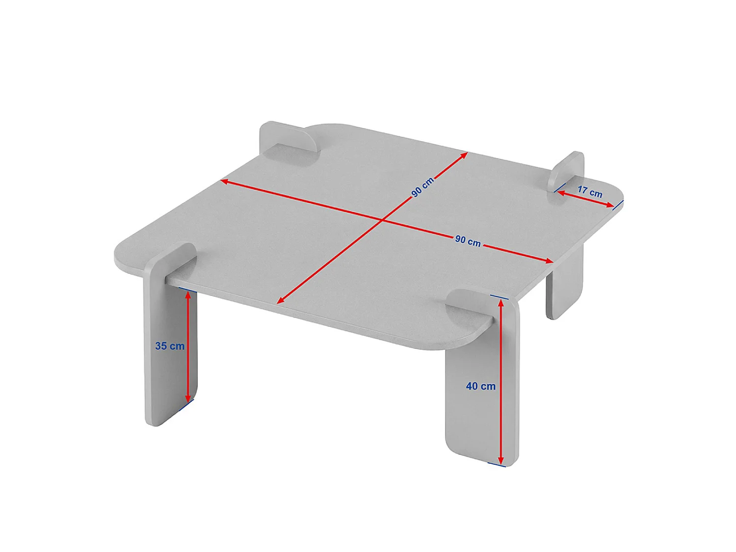 Table basse carrée effet noyer 90x90 cm TASI