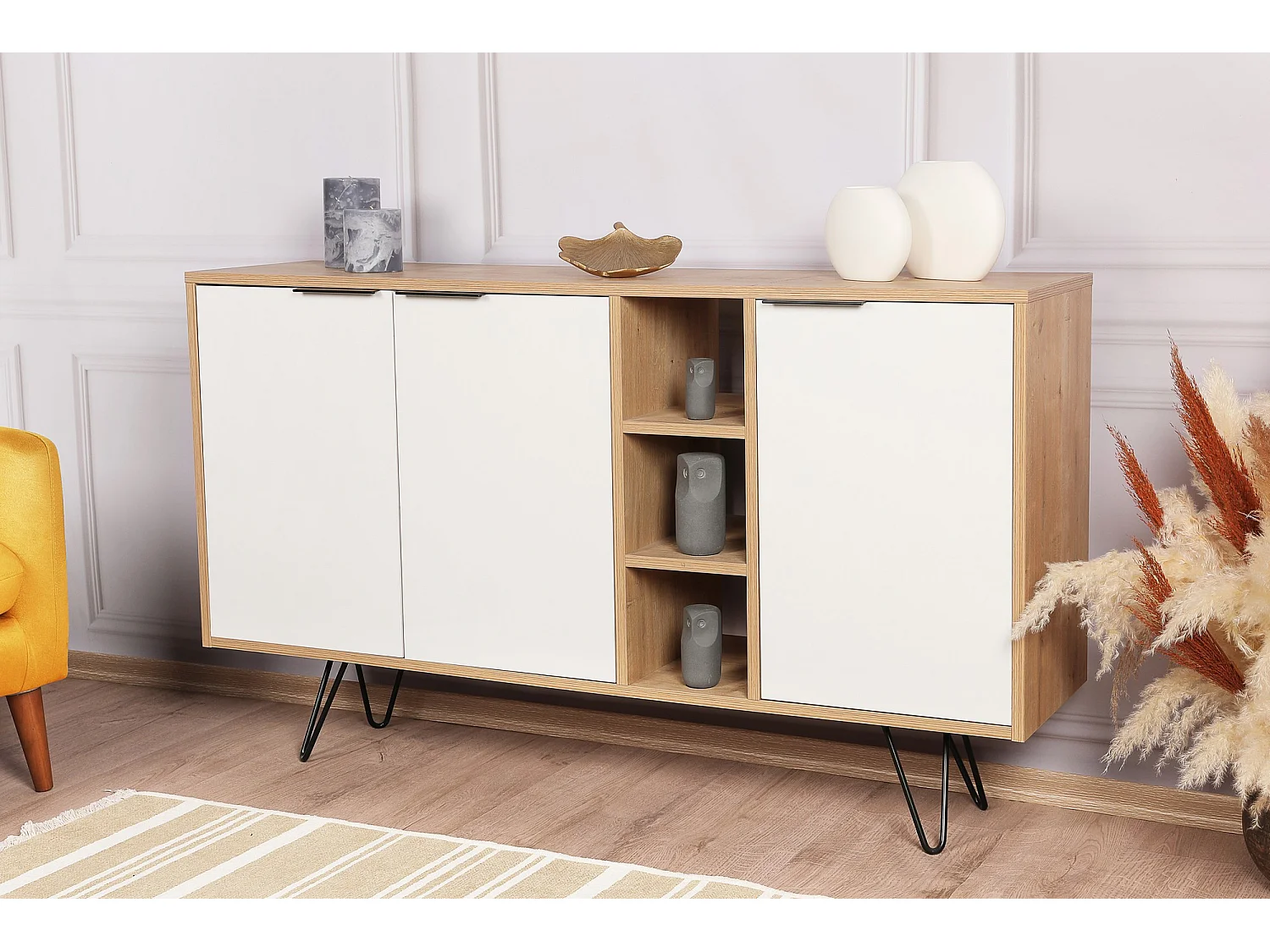 Console en bois "Clara" 142 x 35,6 x 83 cm - Chêne