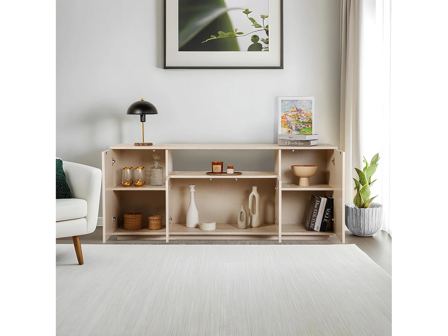 Modernt Trä Konsolbord "Arista" 180 x 44,5 x 75 cm - Mink Färg