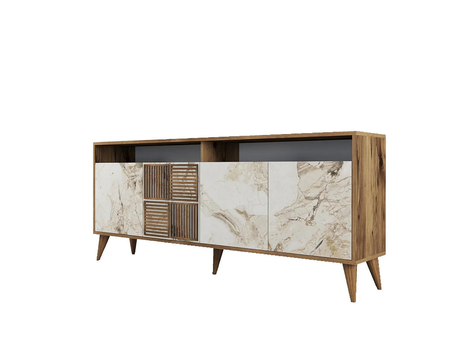 Console en bois "Milan" 180 x 35 x 78 cm - Noyer
