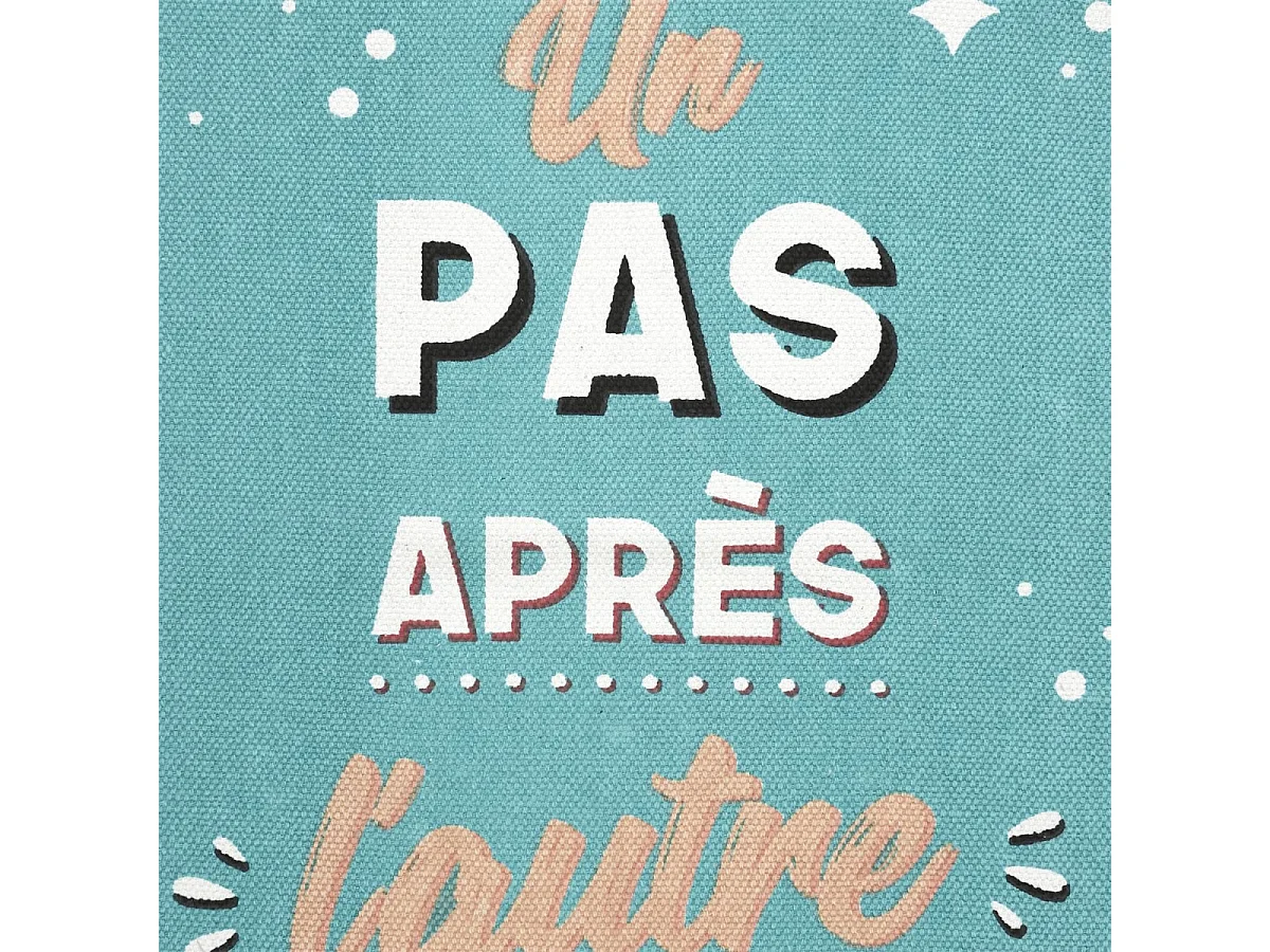 Tapis Déco "Un Pas Après l'Autre" 50x80cm Bleu
