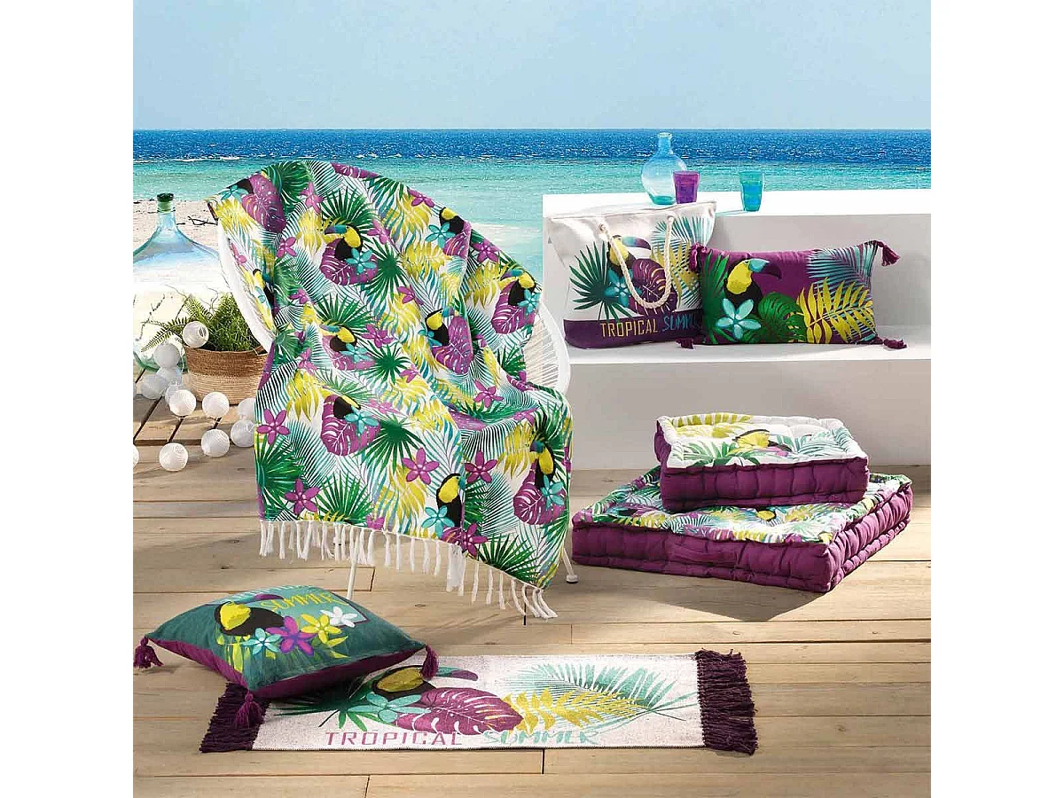 Tapis Déco à Franges "Hawaina" 50x80cm Multicolore