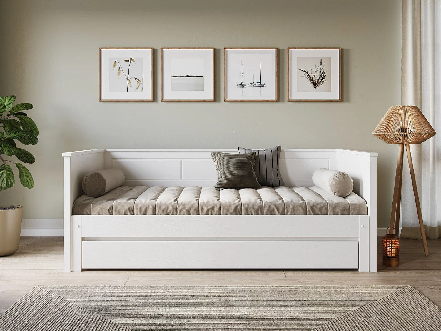 Noomi Erika Solid Wood Guest Bed White