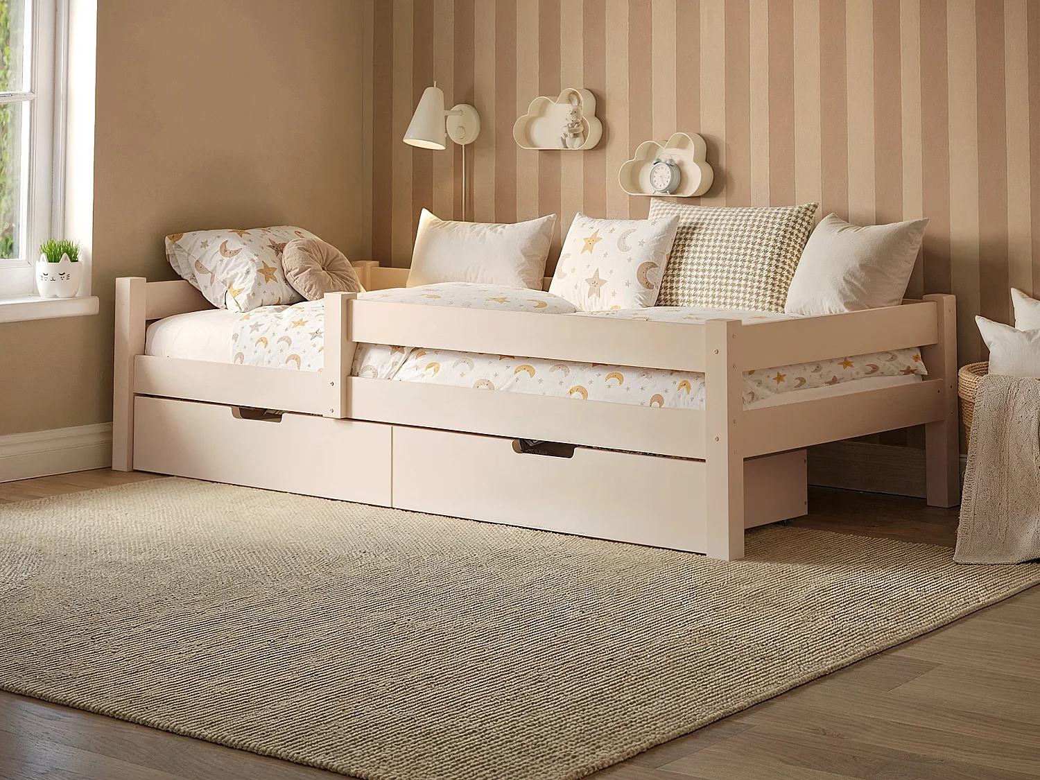 Flair Milo Single Bed with Storage Beige