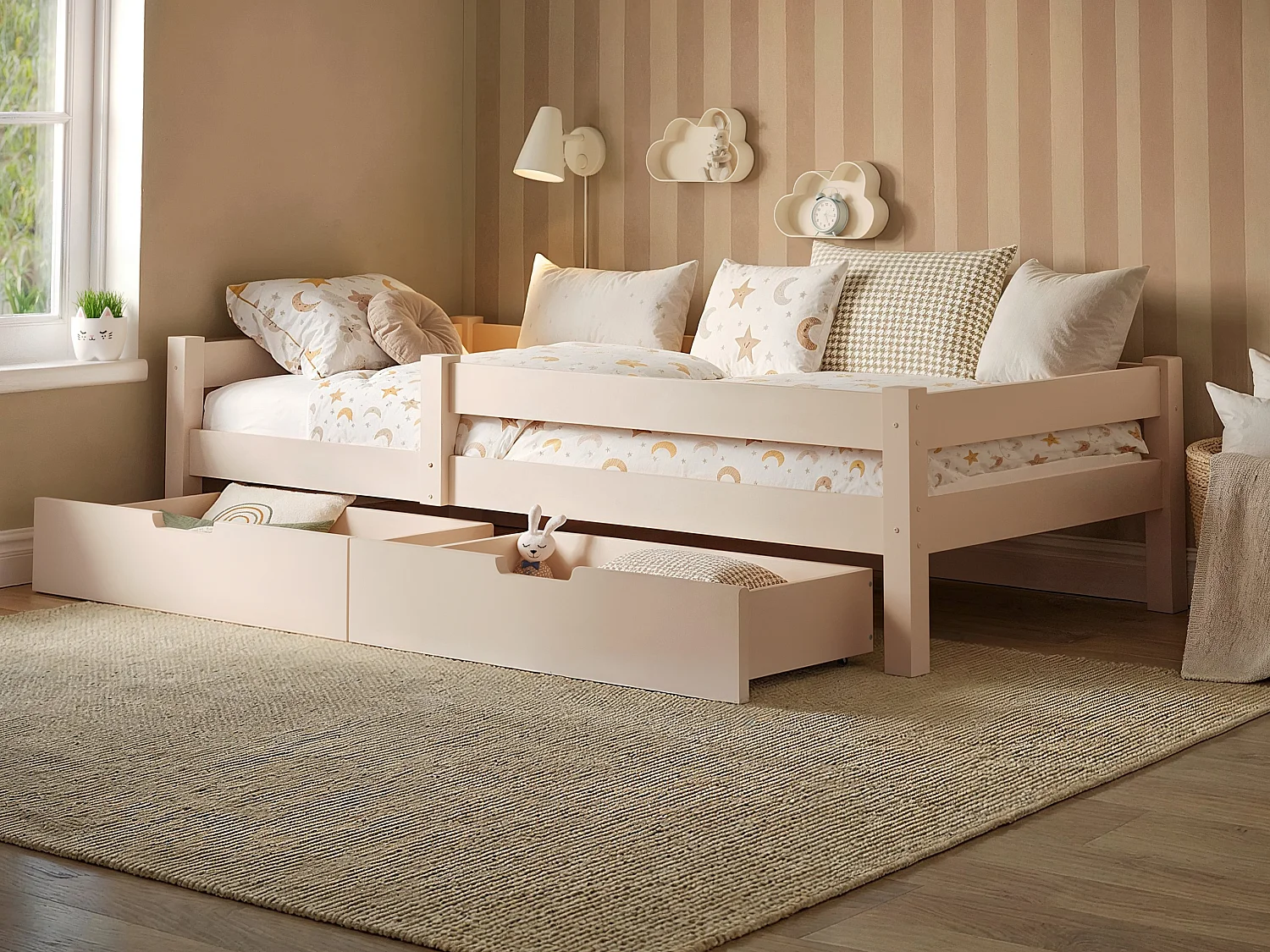Flair Milo Single Bed with Storage Beige