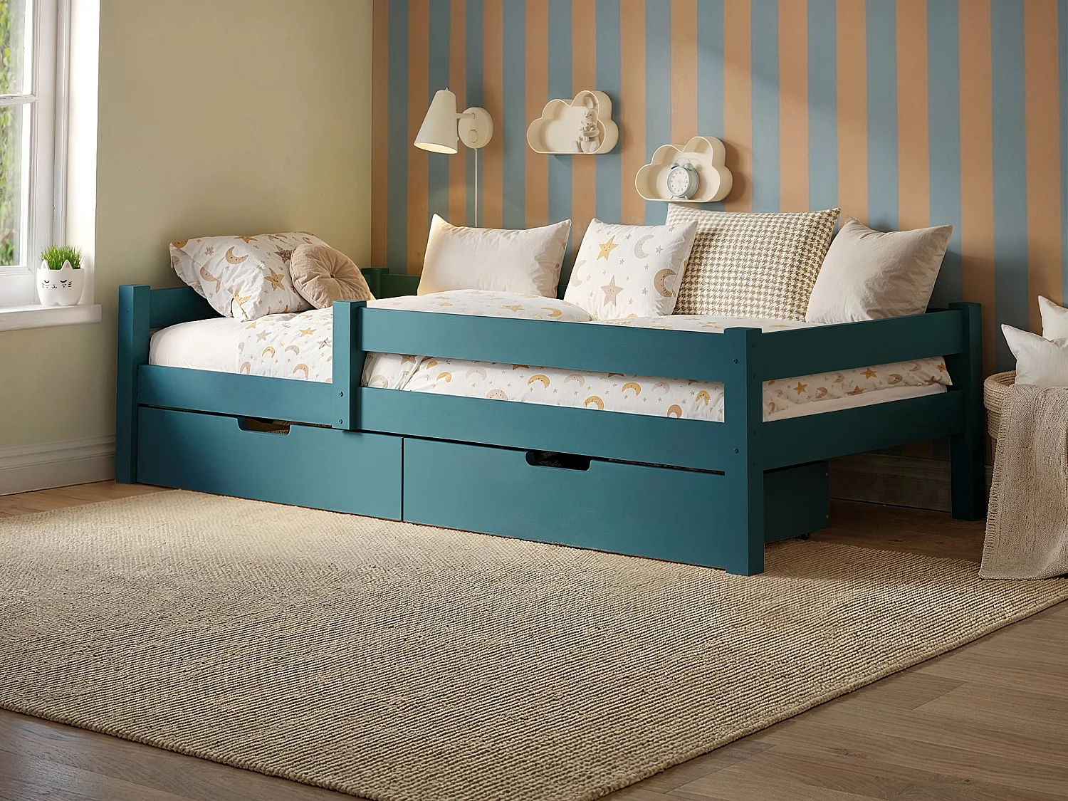 Flair Milo Single Bed with Storage Navy