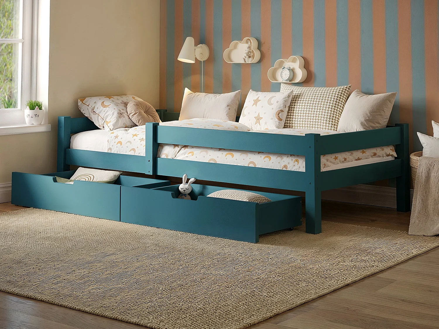 Flair Milo Single Bed with Storage Navy