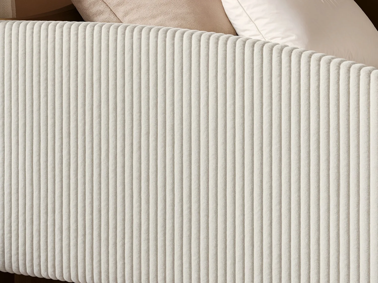Flair Aubrey Brown Velvet Storage Low Sleeper Bed with Beige Cord