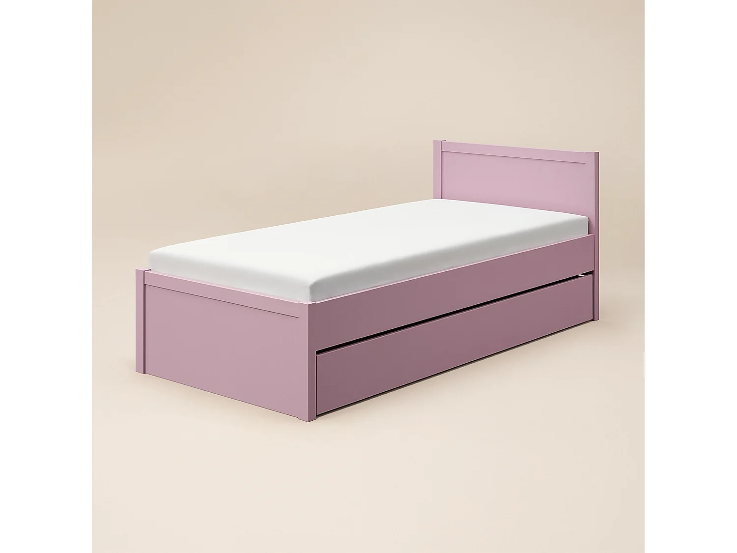 Flair Oli Single Wooden Bed with Drawers Pink