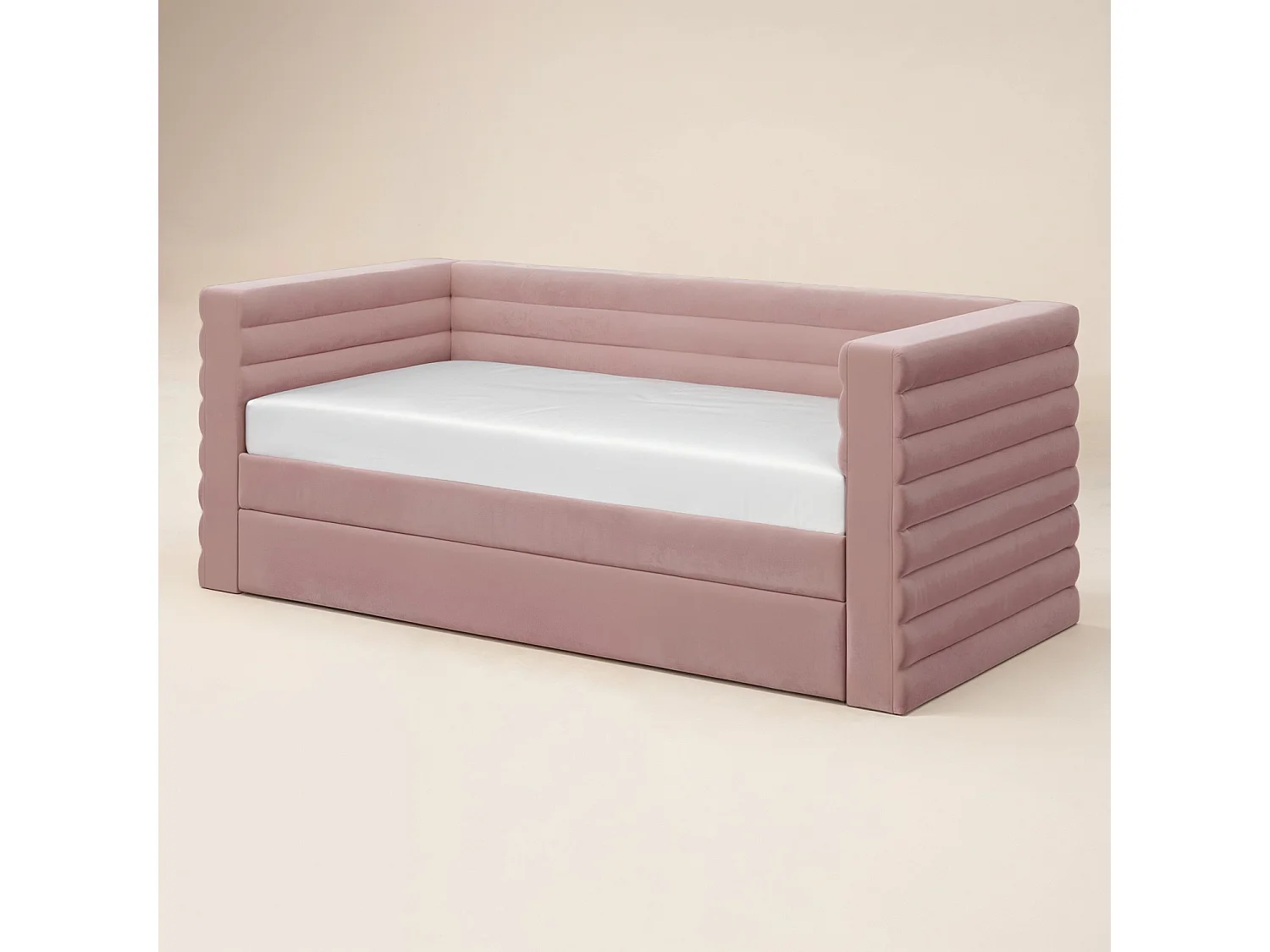 Flair Yuma Velvet Guest Bed Pink