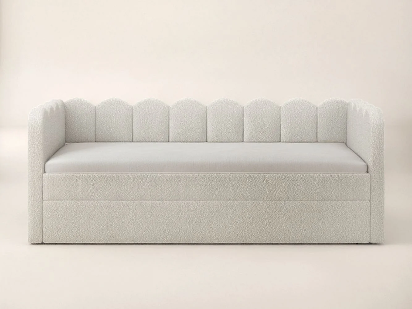 Flair Esme Cloud Day Bed with Trundle Beige Boucle