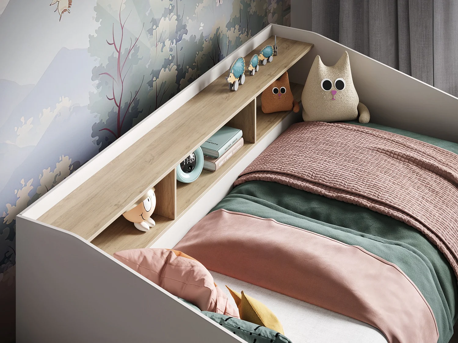 Flair Leni Day Bed White and Oak