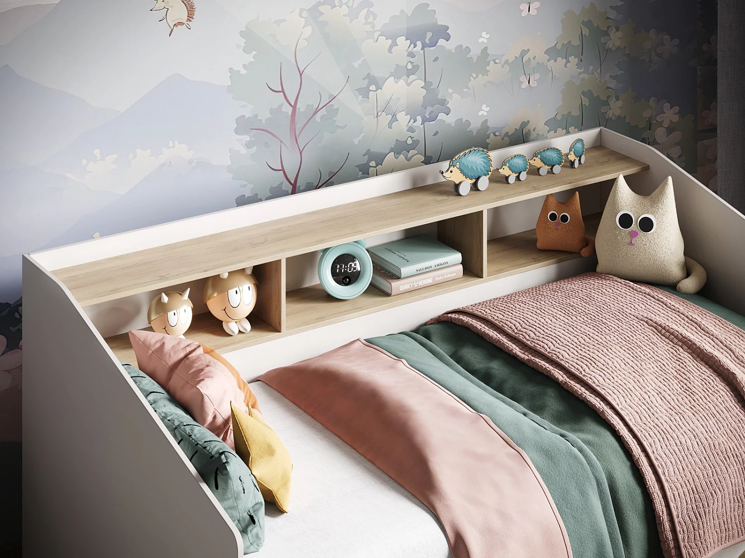 Flair Leni Day Bed White and Oak