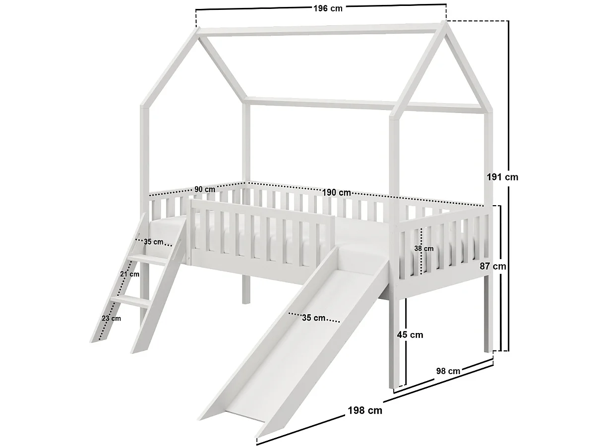 Flair Explorer Slide Midsleeper with Rails White
