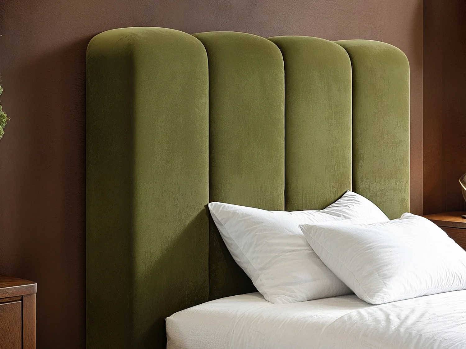 SOLACE+CO Emilie Ribbed Single Ottoman Bed Green Velvet