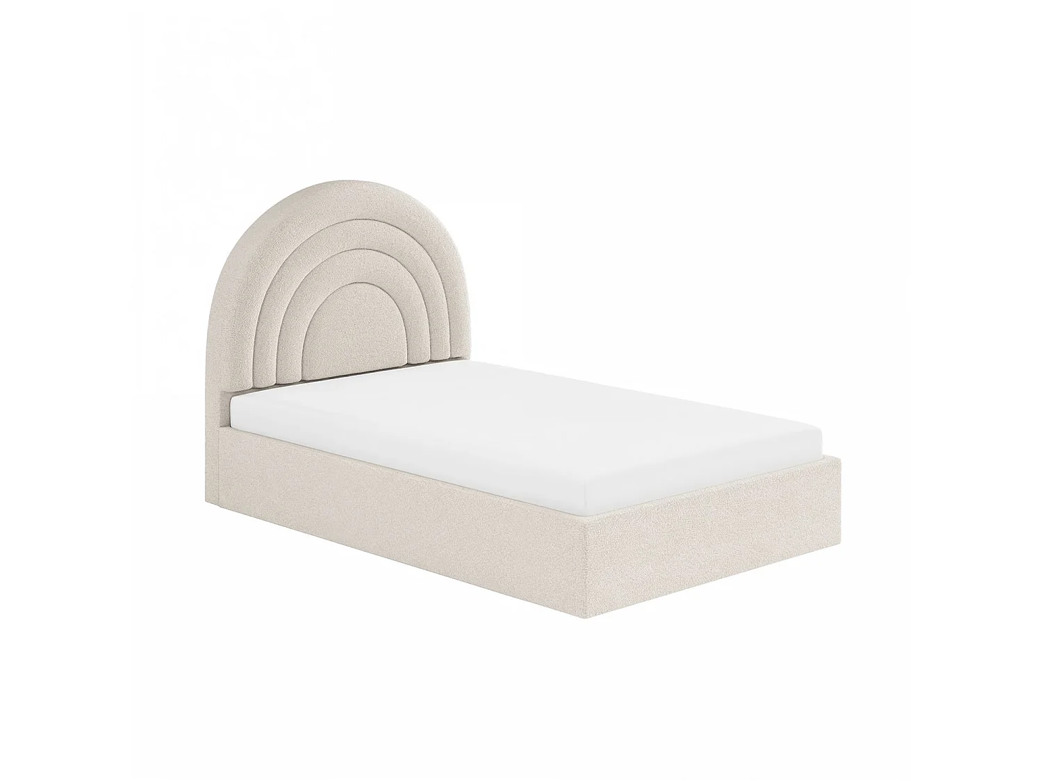Flair Ava Small Double Ottoman Bed Cream Boucle