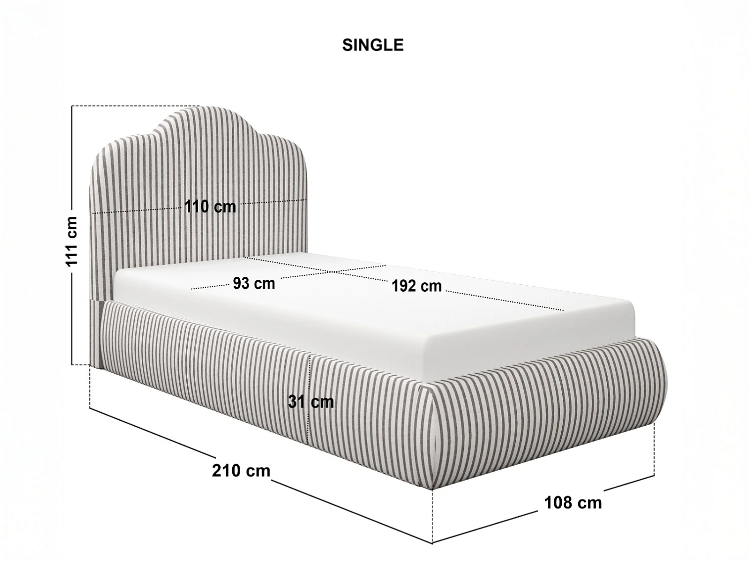 SOLACE+CO Skylynn Cloud Ottoman Single Bed Brown