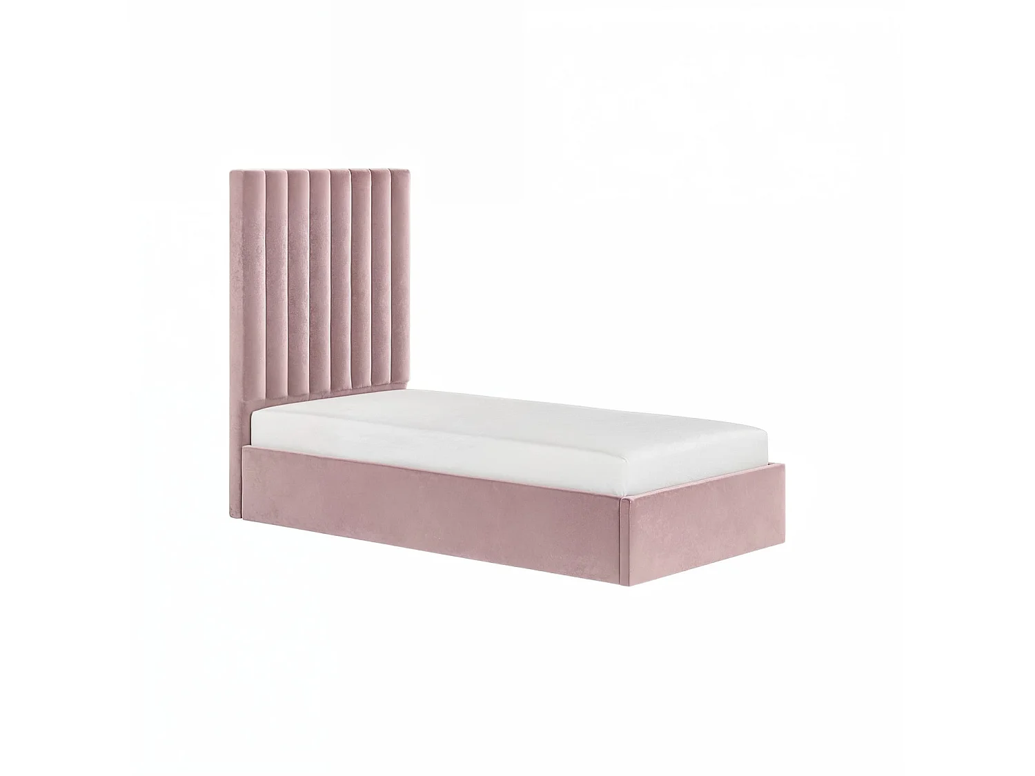 Flair Everley Single Ottoman Bed Pink Velvet