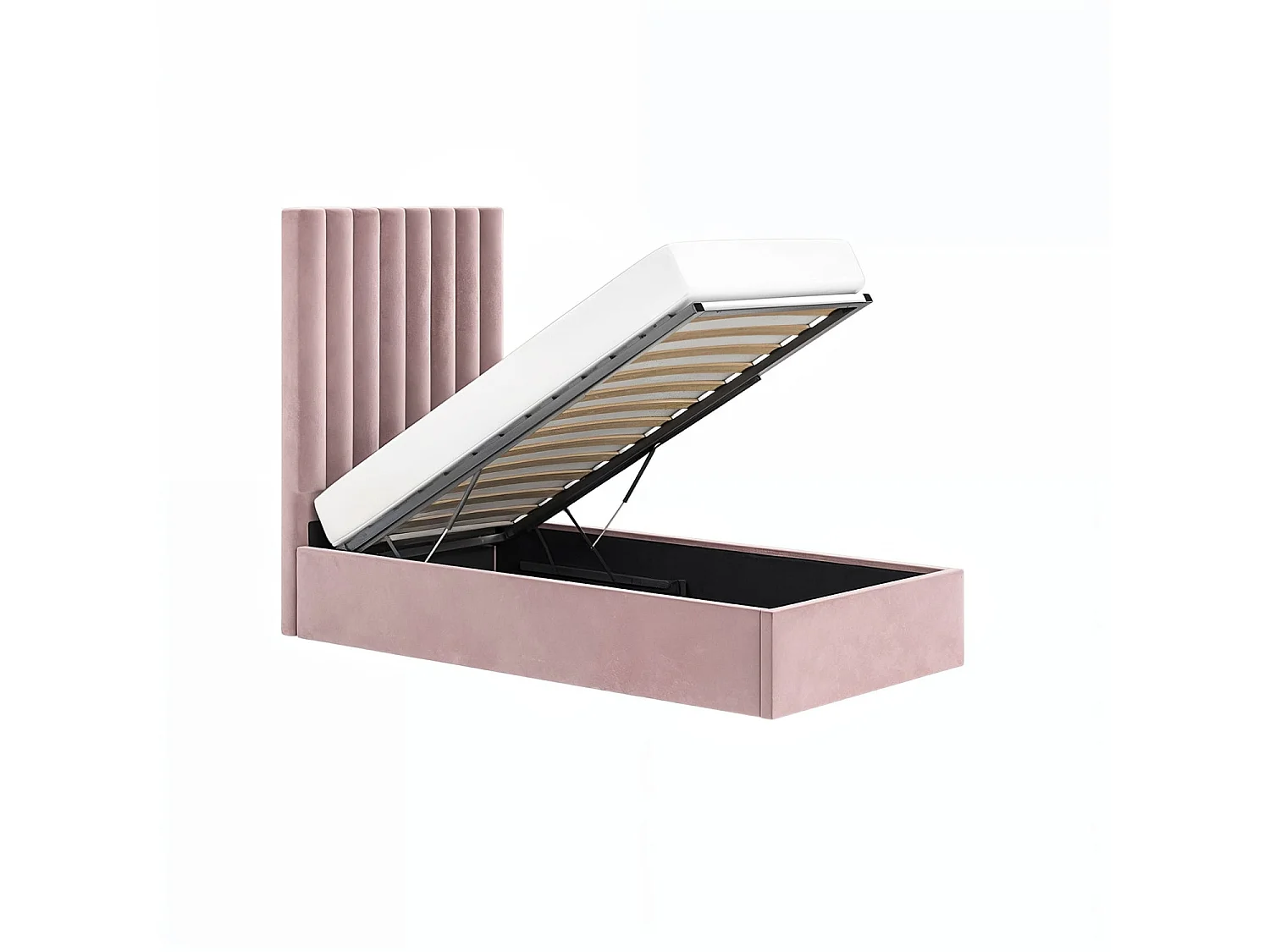 Flair Everley Single Ottoman Bed Pink Velvet