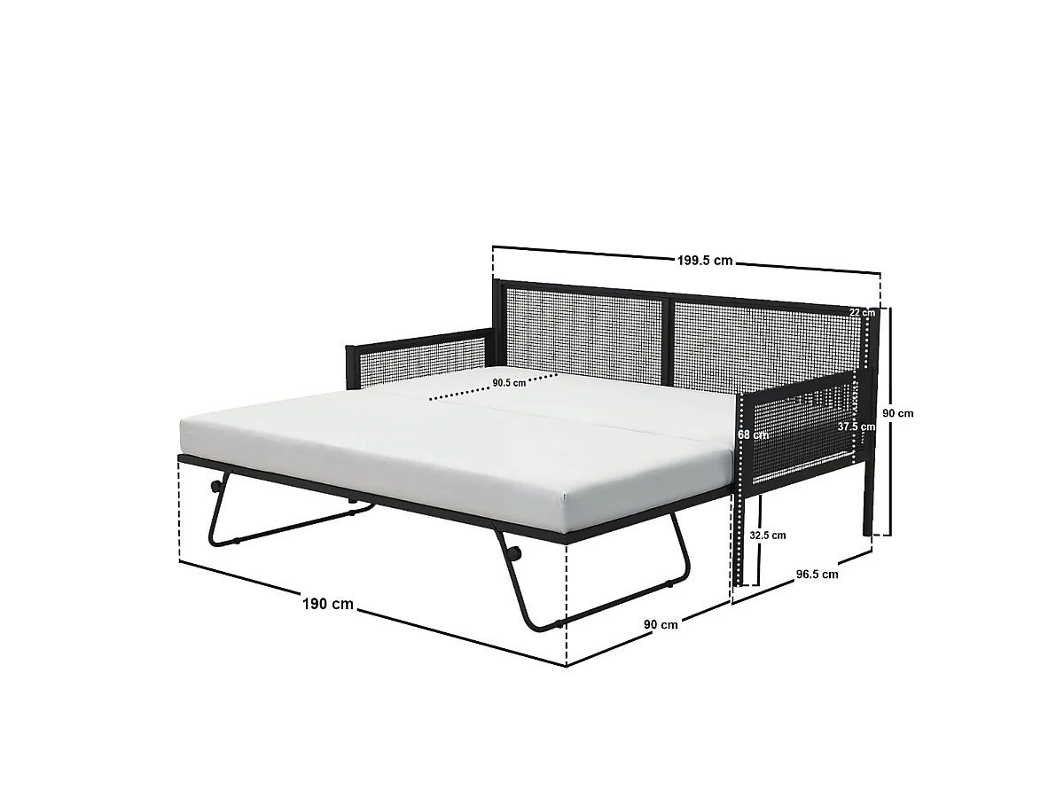 Flair Clay Metal Daybed with Trundle