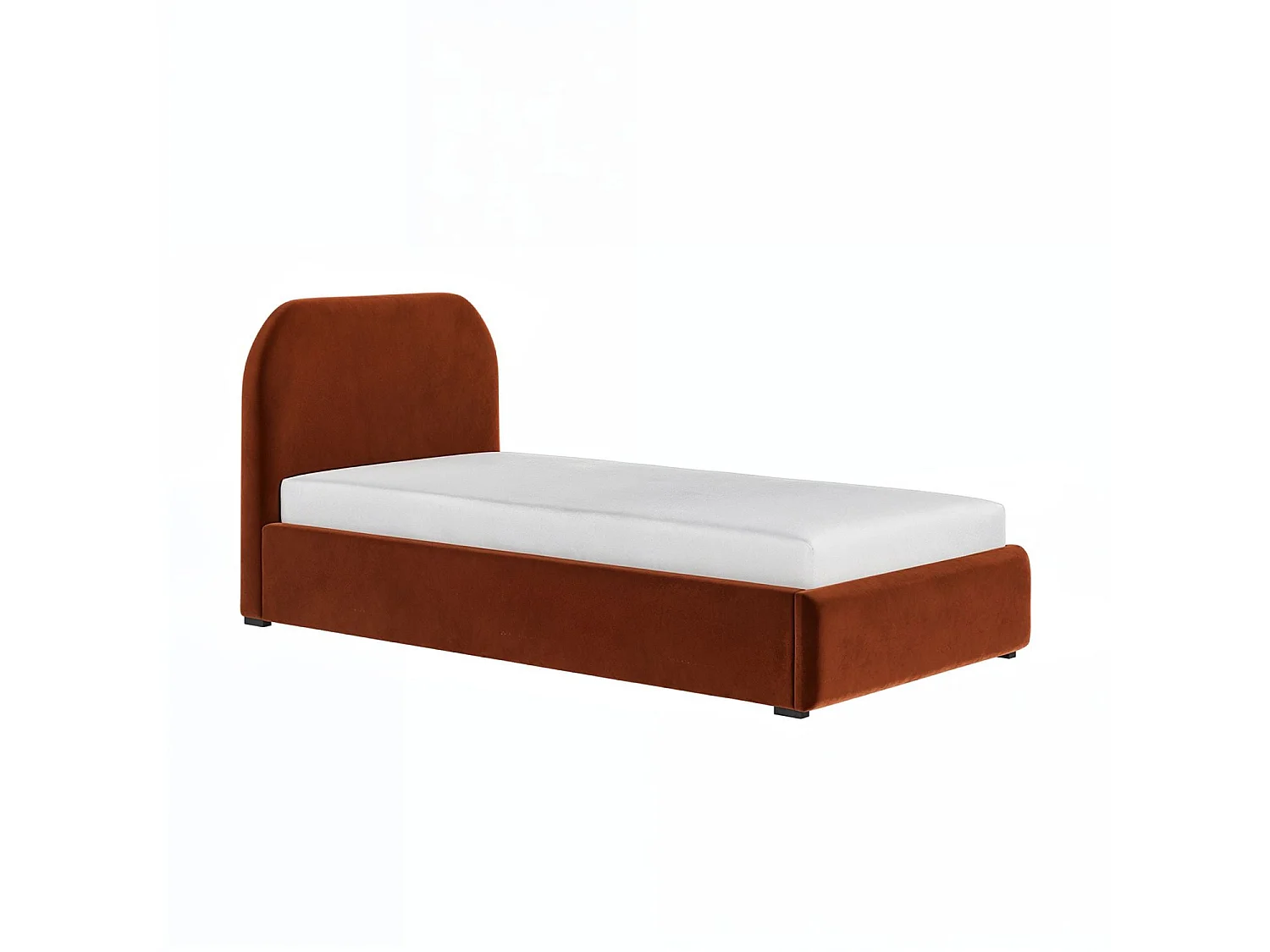 Flair Alba Single Ottoman Bed Orange Velvet