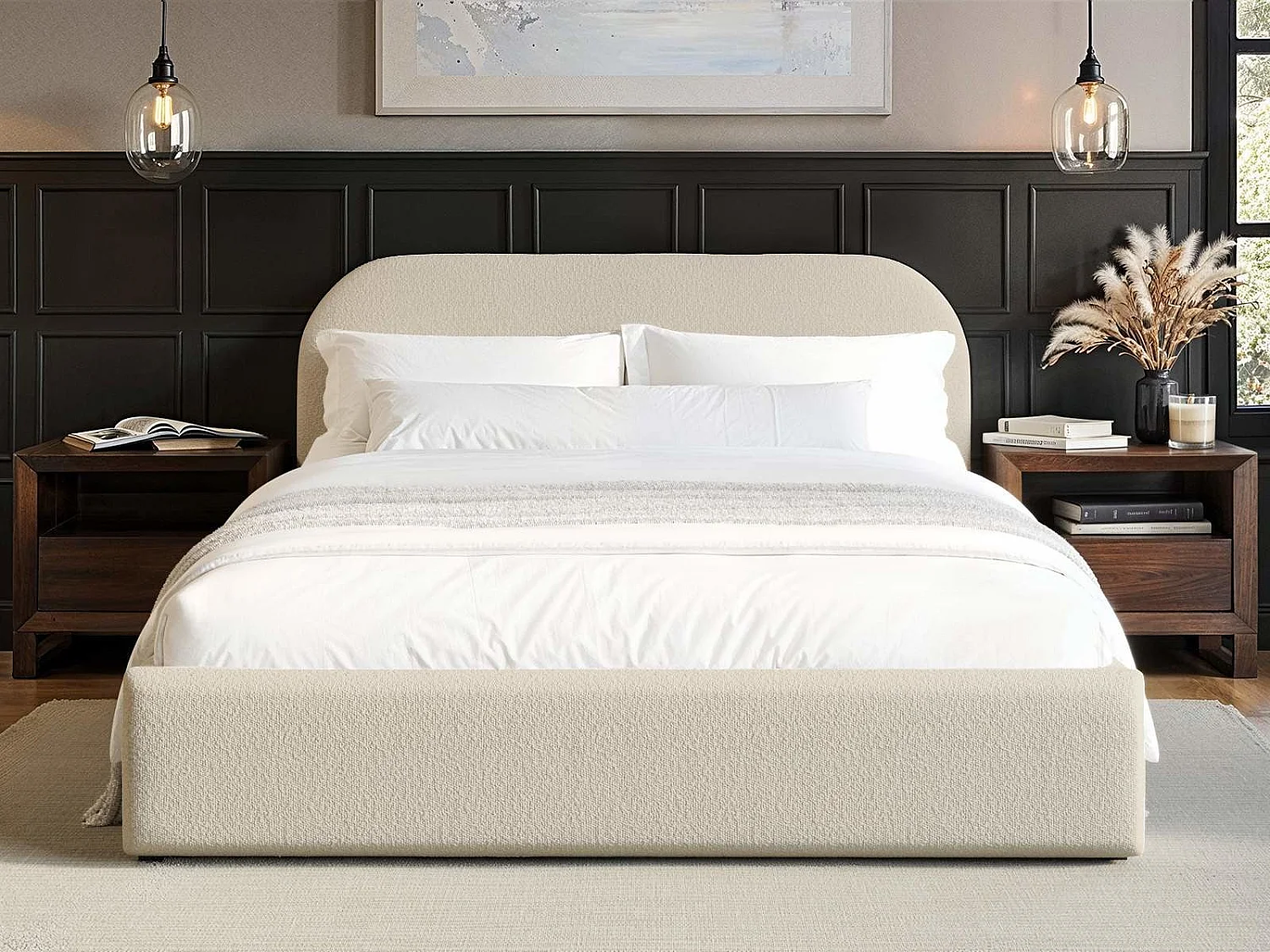 Flair Alba Ottoman Bed Cream Boucle Double