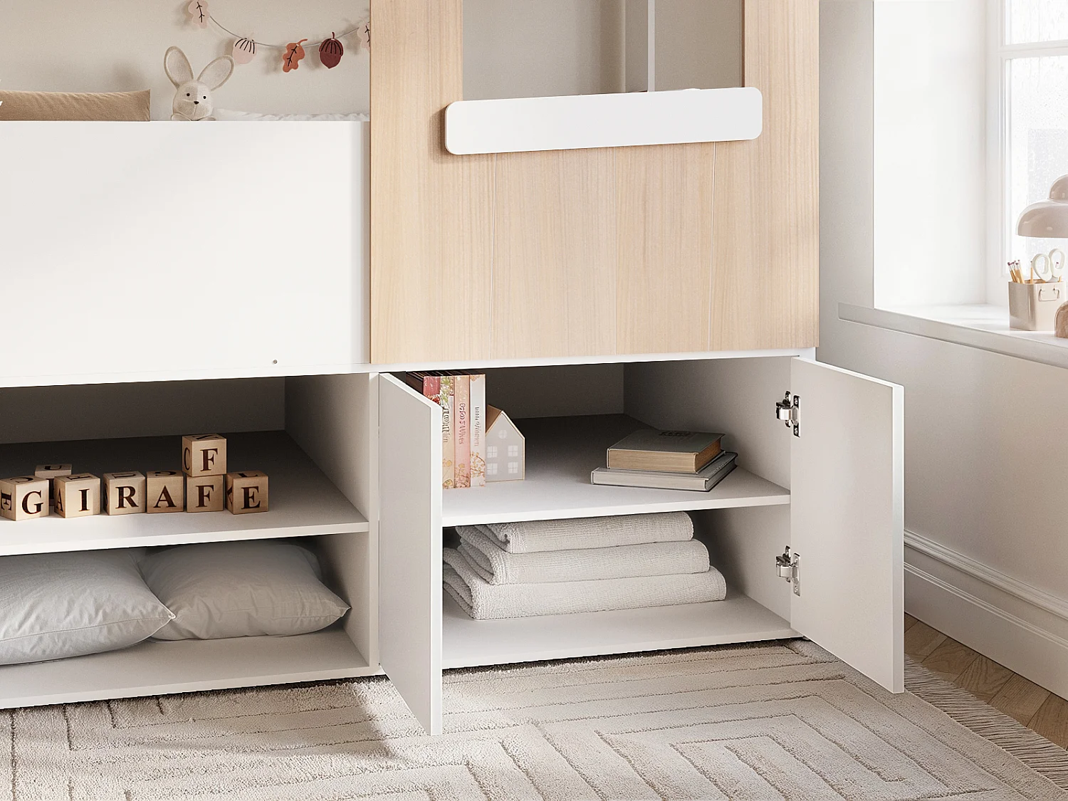 Flair Dreamland House Bed with Storage White & Oak