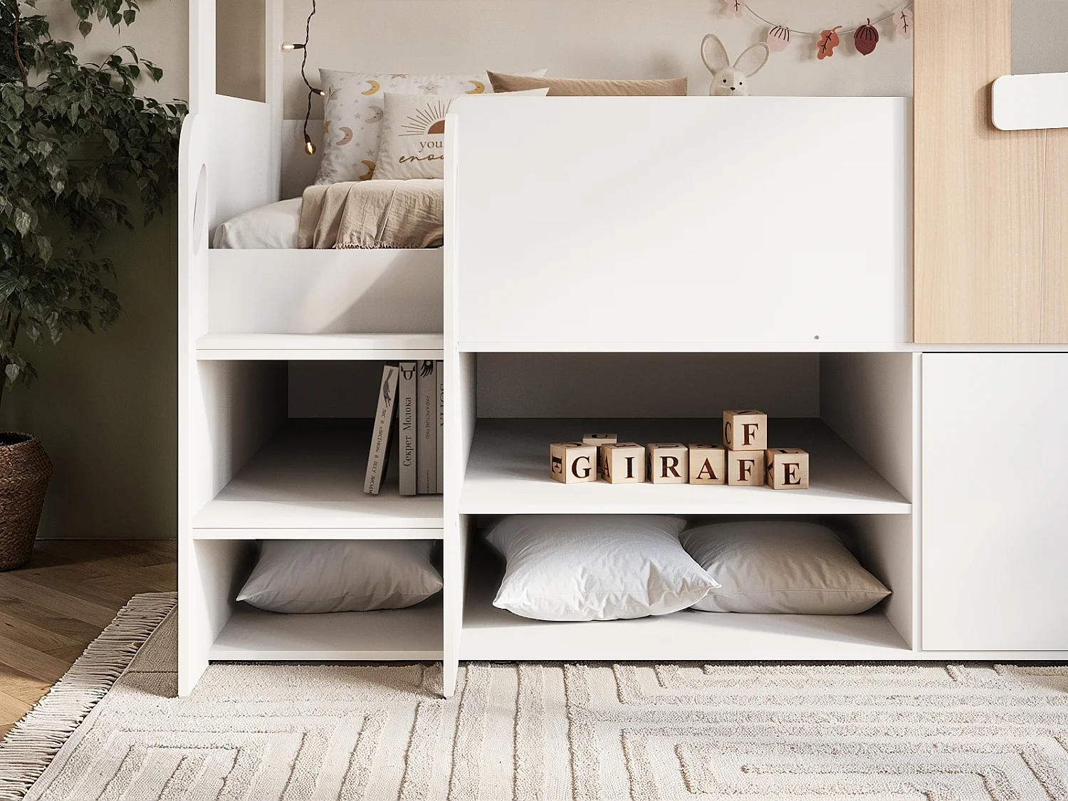 Flair Dreamland House Bed with Storage White & Oak