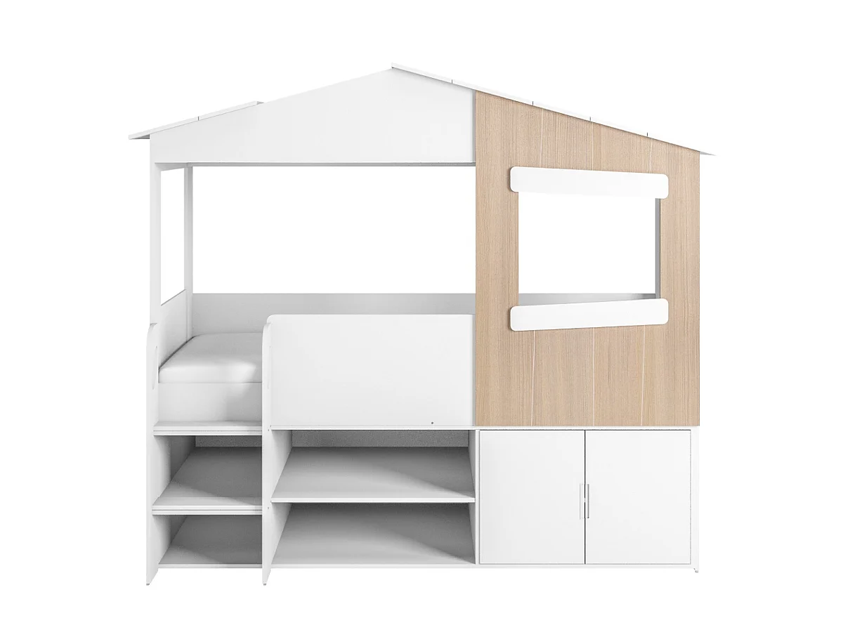 Flair Dreamland House Bed with Storage White & Oak