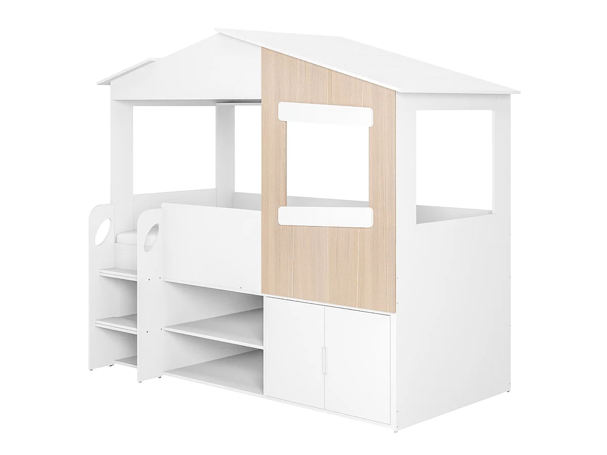 Flair Dreamland House Bed with Storage White & Oak