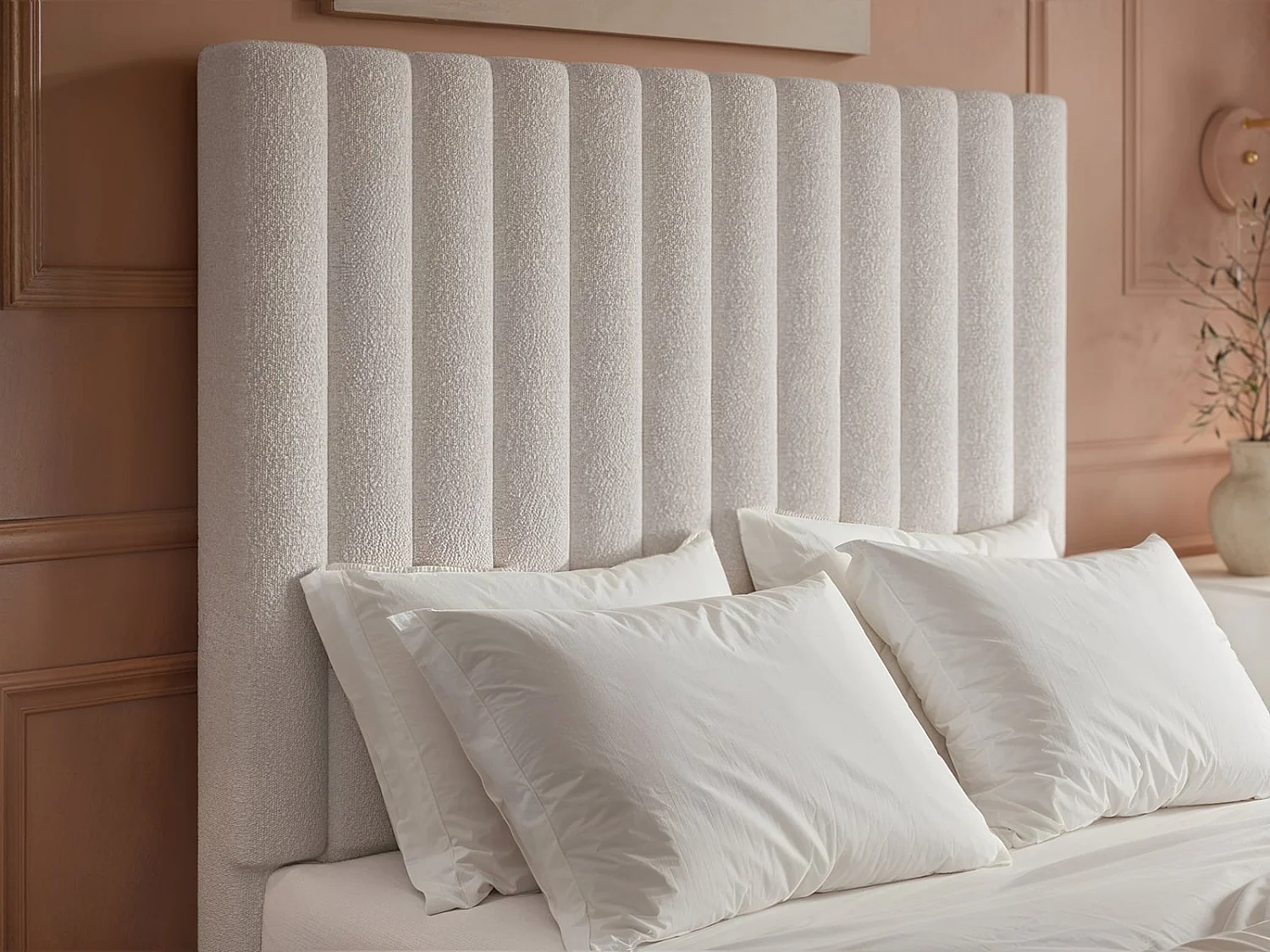 Flair Everley Boucle Ottoman Bed Cream Double